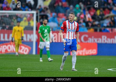 Girona, Esp. 31. März 2024. GIRONA FC-REAL BETIS 30. März 2024 Dovbyk (9) des Girona FC während des Spiels zwischen Girona FC und Real Betis, das dem dreißigsten Tag der La Liga EA Sports im Stadtstadion Montilivi in Girona entspricht. Quelle: Rosdemora/Alamy Live News Stockfoto