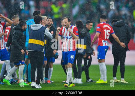 Girona, Esp. 31. März 2024. GIRONA FC-REAL BETIS 30. März 2024 Blind (17) von Girona FC am Ende des Spiels zwischen Girona FC und Real Betis entsprechend dem dreißigsten Tag der La Liga EA Sports im Stadtstadion Montilivi in Girona, Spanien. Quelle: Rosdemora/Alamy Live News Stockfoto