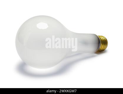 Alte Glühbirne auf weiß ausgeschnitten. Stockfoto