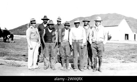 Viejas Band of Kumeyaay Indians: Fotos von OS B. Fry, Pete Lenmon, Sam Brown, Czerny Anderson und anderen auf der Baron Long Ranch CA. 1936-1942 Stockfoto