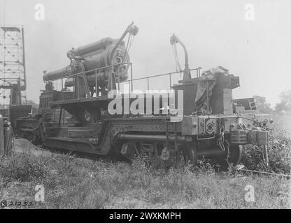 Waffen aus dem Ersten Weltkrieg: 8' Barbette-Wagen von Harrisburg Manufacturing and Boiler Company ca. 1918 Stockfoto