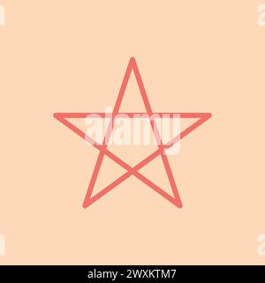 Einfaches lineares Sternsymbol. Abbildung des Rohteils Vektors isoliert Stock Vektor