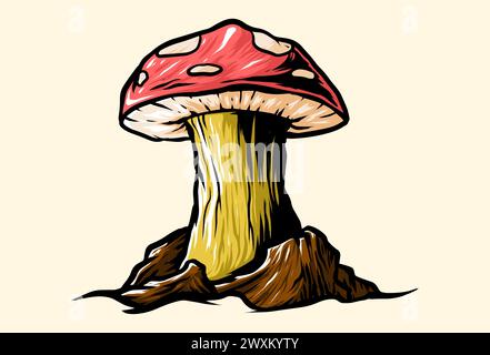 Illustrationen für das Hemddesign. Vektor der Handzeichnung. Passend für Poster, Hemddesign, Bekleidung, Zombie-Element. Vektor eps 10. Stock Vektor