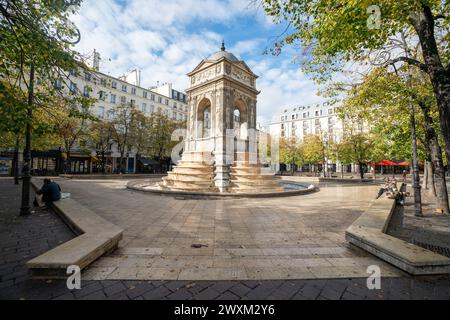 Brunnen des unschuldigen Platzes in Paris, Frankreich Stockfoto