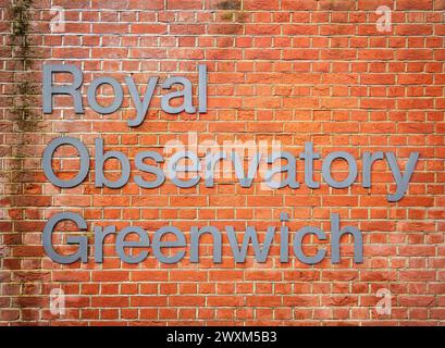 London, Vereinigtes Königreich - 26. Februar 2024: Royal Observatory Greenwich auf einem Hügel im Greenwich Park, London Stockfoto