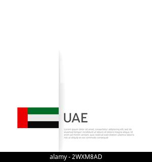 Hintergrund der Flagge der Vereinigten arabischen emirate. Staatliches patriotisches vae-Banner, Cover. Dokumentvorlage mit vae-Flag, weißer Hintergrund. Nationales Poster. Unternehmen Stock Vektor