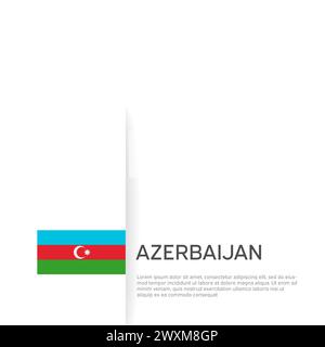Hintergrund der aserbaidschanischen Flagge. Staatliches patriotisches aserbaidschanisches Banner, Deckblatt. Dokumentvorlage mit aserbaidschanischer Flagge auf weißem Hintergrund. Nationales Poster Stock Vektor