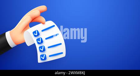 3D-Handgriff-Checkliste. Vektorabbildung Stock Vektor