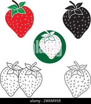 Erdbeere Icon Vektor Illustration Symbol Design Stock Vektor