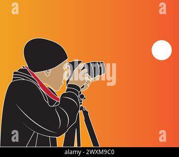 Fotograf Icon Vektor Illustration Symbol Design Stock Vektor