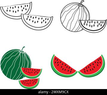 Wassermelone Icon Vektor Illustration einfaches Design Stock Vektor