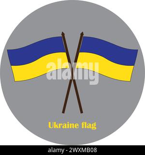 ukraine Flagge Icon Vektor Illustration Symbol Design Stock Vektor