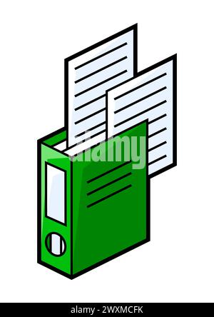 Ordner für Papiersymbol in Isometrie. Bild für Website, App, Logo, UI-Design. Stock Vektor