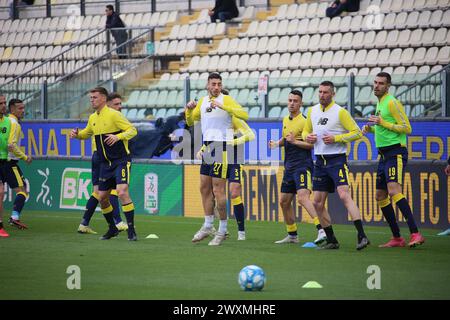 Modena, Italien. April 2024. Während der Italienischen Fußball-Meisterschaftsliga BKT 2023/2024 zwischen Modena F.C. und S.S.C. Bari im Alberto Braglia Stadion in Modena, Norditalien, Montag, den 1. April, 2024. Sport - Fußball - (Foto Michele Nucci Credit: LaPresse/Alamy Live News Stockfoto