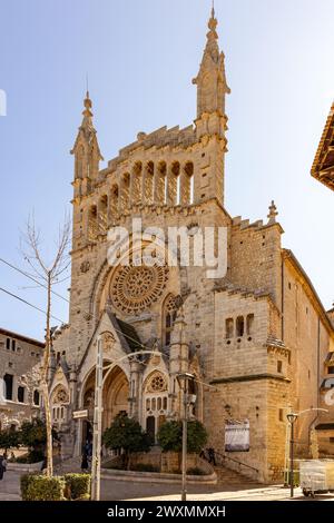 Gotische Kirche Sant Bartomeu de Soller, Mallorca, Spanien. Stockfoto