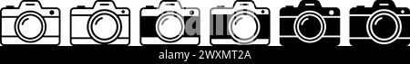 Fotokamera Symbol Set einfaches Design Stock Vektor