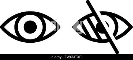 Augenproblem. Blind-Symbolsatz Stock Vektor
