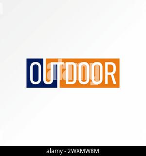 Logo Design Grafik Kreativkonzept Premium abstrakte Vektor Stock Sticker Textwort Outdoor über Linie Schnitt Farbe bezogen auf Typografie Monogramm Marke Stock Vektor