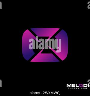 Logo Design Grafikkonzept kreative Premium Vektor Stock Letter Initial O sans Serif Schriftart Schneiden Rotation. In Bezug auf Typografie-Monogramm-Branding Stock Vektor