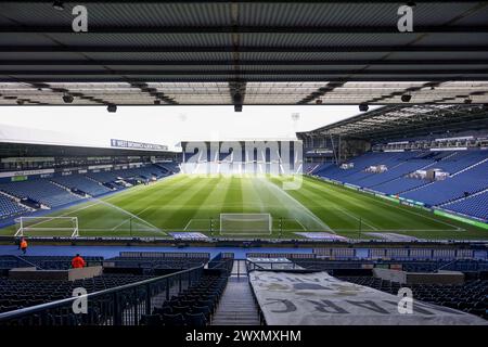 West Bromwich, Großbritannien. April 2024. Eine allgemeine Ansicht des Bodens während des Spiels der EFL Sky Bet Championship zwischen West Bromwich Albion und Watford bei den Hawthorns, West Bromwich, England am 1. April 2024. Foto von Stuart Leggett. Nur redaktionelle Verwendung, Lizenz für kommerzielle Nutzung erforderlich. Keine Verwendung bei Wetten, Spielen oder Publikationen eines einzelnen Clubs/einer Liga/eines Spielers. Quelle: UK Sports Pics Ltd/Alamy Live News Stockfoto