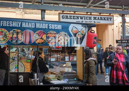 Greenwich Indoor & Outdoor Market London, England, Großbritannien Stockfoto