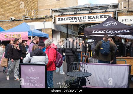 Greenwich Indoor & Outdoor Market London, England, Großbritannien Stockfoto