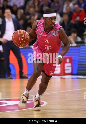 Bonn, Deutschland. 30. März 2024. Glynn Watson (Bonn), Telekom Baskets Bonn vs. Rasta Vechta, easyCredit BBL, 25. Spieltag, Bonn, 30.03.2024. Quelle: Jürgen Schwarz/Alamy Live News Stockfoto