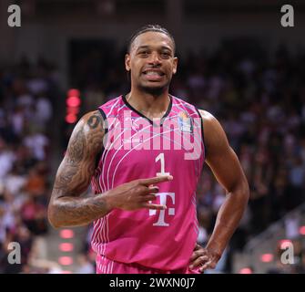 Bonn, Deutschland. 30. März 2024. Savion Flagg (Bonn), Telekom Baskets Bonn vs Rasta Vechta, easyCredit BBL, 25. Spieltag, Bonn, 30.03.2024. Quelle: Jürgen Schwarz/Alamy Live News Stockfoto