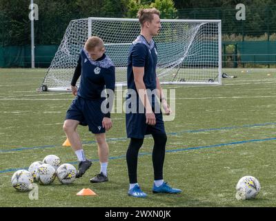 Motherwell Scotland, Großbritannien. 5. September 2020: Schottischer halbprofessioneller Fußballverein Caledonian Braves, Training im Alliance Park. Stockfoto