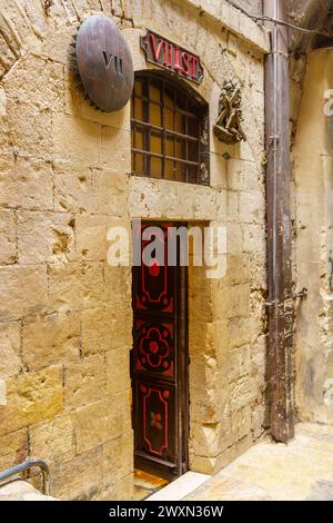 Blick auf Station VII der Via Dolorosa, die Altstadt von Jerusalem, Israel Stockfoto