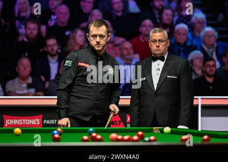 Mark Allen bei der Johnstone's Paint Tour Championship in Manchester Central, Manchester, Großbritannien. April 2024. (Foto: Cody Froggatt/News Images) in Manchester, Großbritannien am 1. April 2024. (Foto: Cody Froggatt/News Images/SIPA USA) Credit: SIPA USA/Alamy Live News Stockfoto