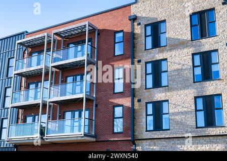 Appartements abstrakt. Graven Hill, Bicester, Oxfordshire, England Stockfoto