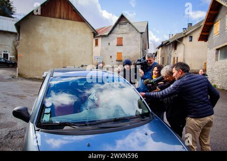 Le Vernet, Frankreich. April 2024, Frankreich, Vernet, am 01. april, 2024. die Überreste von Emile, die seit dem 8. Juli letzten Jahres in Le Vernet verschwunden sind, wurden am Samstag wenige Kilometer vom Weiler entfernt entdeckt. Foto: Thibaut Durand/ABACAPRESS.COM Credit: Abaca Press/Alamy Live News Stockfoto