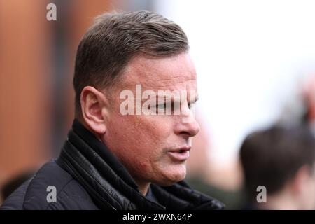 Leyton Orient Trainer Richie Wellens vor dem Spiel der Sky Bet League One im Gaughan Group Stadium in London. Bilddatum: Montag, 1. April 2024. Stockfoto