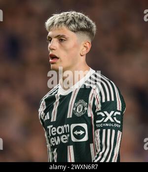 London, Großbritannien. 30. März 2024. 30. März 2024 - Brentford gegen Manchester United - Premier League - GTECH Community Stadium. Alejandro Garnacho von Manchester United Picture Credit: Mark Pain/Alamy Live News Stockfoto