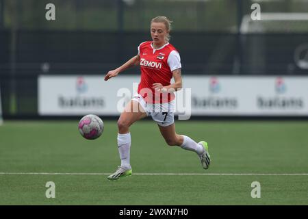 WIJDEWORMER, NIEDERLANDE - MÄRZ 31: Veerle van der Most of AZ während des niederländischen Azerion Women’s Eredivisie Matches zwischen AZ Alkmaar und PSV bei AFAS TR Stockfoto