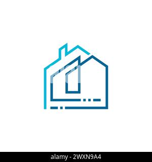 Ein Strichgrafik-Symbol-Logo einer Design-Vorlage für Haus/Immobilien. Isolierte, moderne abstrakte, einfache Design-Vorlage mit Logo-Symbol für echte Estate Stock Vektor