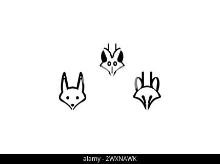 Erstaunliches Design mit minimalem Symbol für Kreuzfuchs Stock Vektor