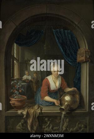 Dienstmädchen am Fenster, ca. 1660 Gerrit Dou Stockfoto