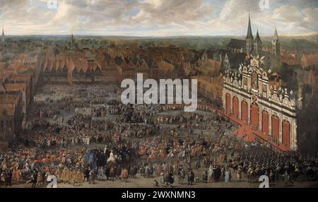 Die Einweihung von Karl II., König von Spanien, als Graf von Flandern im Jahre 1666 in Gent Francois Duchatel Stockfoto