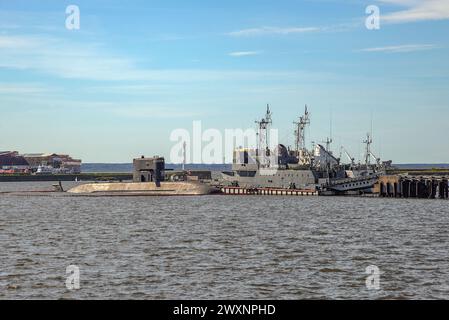 KRONSTADT, RUSSLAND - 16. SEPTEMBER 2023: U-Boot B-585 'Sankt Petersburg'. Kronstadt Stockfoto