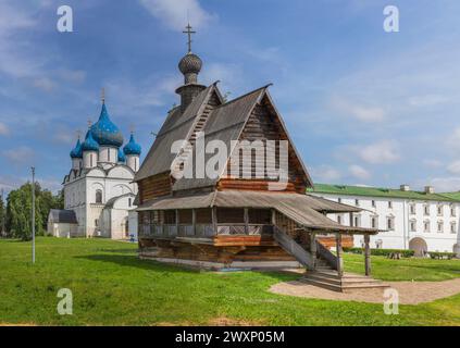 Hölzerne St. Nikolaikirche, 1766, Suzdal Kreml, Suzdal, Region Wladimir, Russland Stockfoto