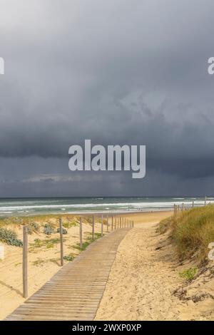 Plage Nord Beach, Mimizan, New Aquitaine, Frankreich Stockfoto