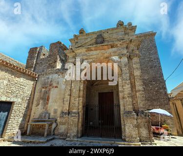 Alte Kirche Chiesa di San Cataldo in der mittelalterlichen Stadt Erice, Trapani, Sizilien, Italien Stockfoto