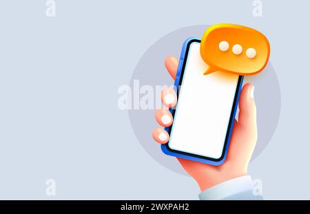 E-Mail-Smartphone-Bildschirm, Banner-Benutzertelefon. Vektor Stock Vektor