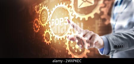 Pop3. Internet Postal Protocol. Universeller Hintergrund Stockfoto