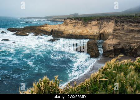 Felsige Klippen und der Pazifik. Montana de Oro, Los Osos, kalifornische Zentralküste Stockfoto