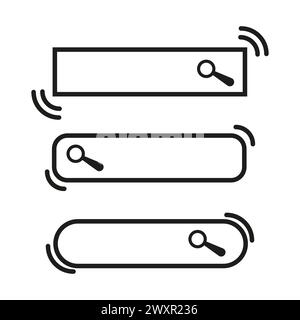 Vektorsymbole der Suchleiste. Interaktives Schnittstellenelement. Minimalistisches Suchwerkzeug. Design der Benutzeroberfläche. Vektorabbildung. EPS 10. Stock Vektor