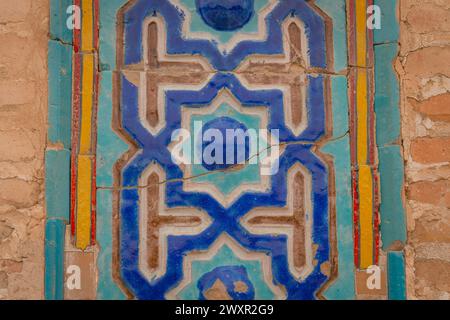 Das Mosaik von Guri Amir oder Gur Emir ist ein Mausoleum des mongolischen Eroberers Amir Temur, Samarkand, Usbekistan Stockfoto