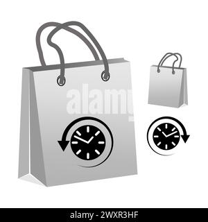 Symbol für Shopping Time Concept. Zeitabhängiges Angebot. Vektorabbildung. EPS 10. Stock Vektor